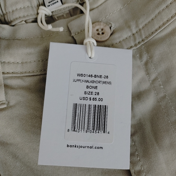 BANKS JOURNAL SUPPLY WALKSHORT, BONE MENS 28 - Picture 7 of 10